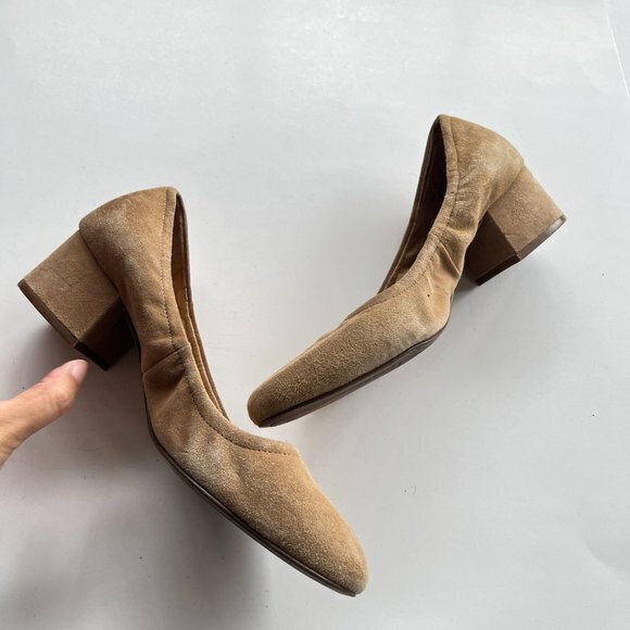 Franco Sarto Flicker Beige Suede‎ Leather Womens Size 9M Round Toe Slip O… - Picture 7 of 9